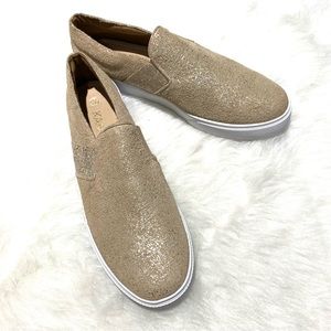NWT Kaanas Metallic Gold Slip On